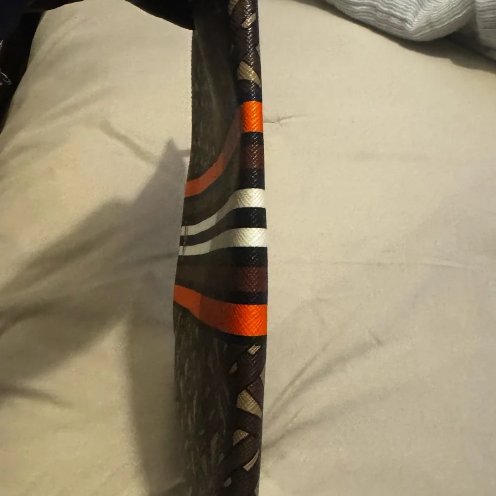 Burberry Brown and Orange Oversized Clutch - Picture 3 of 5